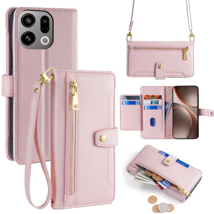 Sheep Texture Cross-body Zipper Wallet Leather Phone Case, For OPPO A6x 4G Global, For OPPO Reno15 5G Global, For OPPO Find X9 5G, For OPPO F31 5G