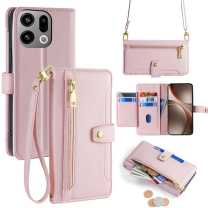 Sheep Texture Cross-body Zipper Wallet Leather Phone Case, For OPPO A6x 4G Global, For OPPO Reno15 5G Global, For OPPO Find X9 5G, For OPPO F31 5G