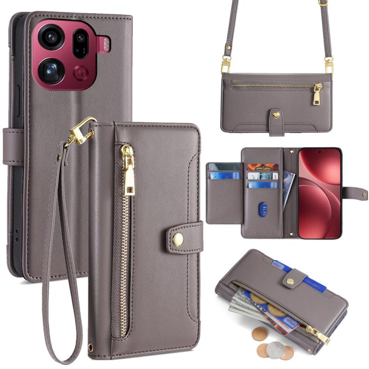 Sheep Texture Cross-body Zipper Wallet Leather Phone Case, For OPPO Find X9 Pro 5G, For OPPO K13 Turbo Pro 5G, For OPPO Reno14 F 5G, For OPPO A5x 5G Global