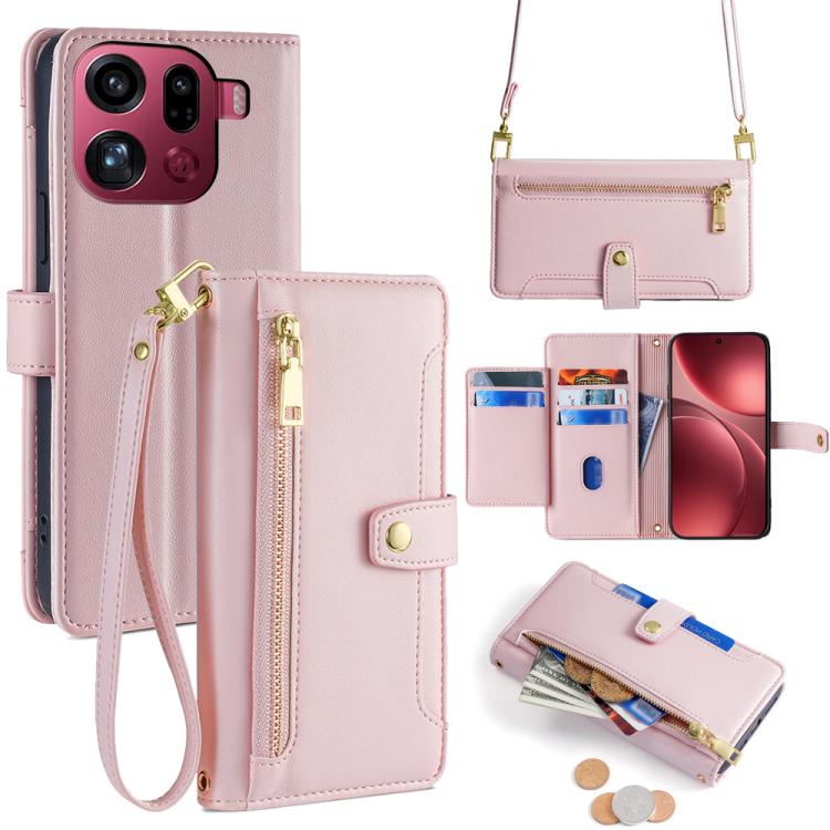 Sheep Texture Cross-body Zipper Wallet Leather Phone Case, For OPPO Find X9 Pro 5G, For OPPO K13 Turbo Pro 5G, For OPPO Reno14 F 5G, For OPPO A5x 5G Global