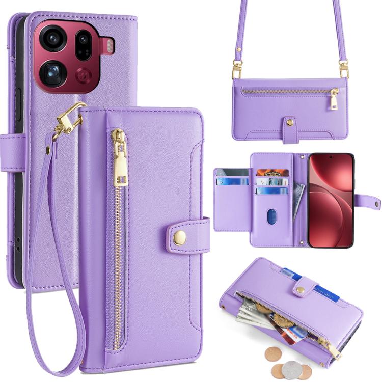 Sheep Texture Cross-body Zipper Wallet Leather Phone Case, For OPPO Find X9 Pro 5G, For OPPO K13 Turbo Pro 5G, For OPPO Reno14 F 5G, For OPPO A5x 5G Global