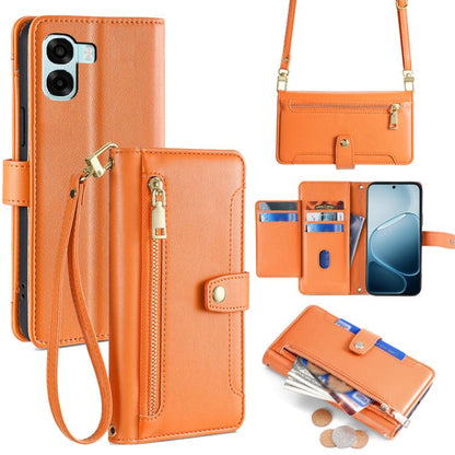 Sheep Texture Cross-body Zipper Wallet Leather Phone Case, For OPPO A6x 4G Global, For OPPO Reno15 5G Global, For OPPO Find X9 5G, For OPPO F31 5G