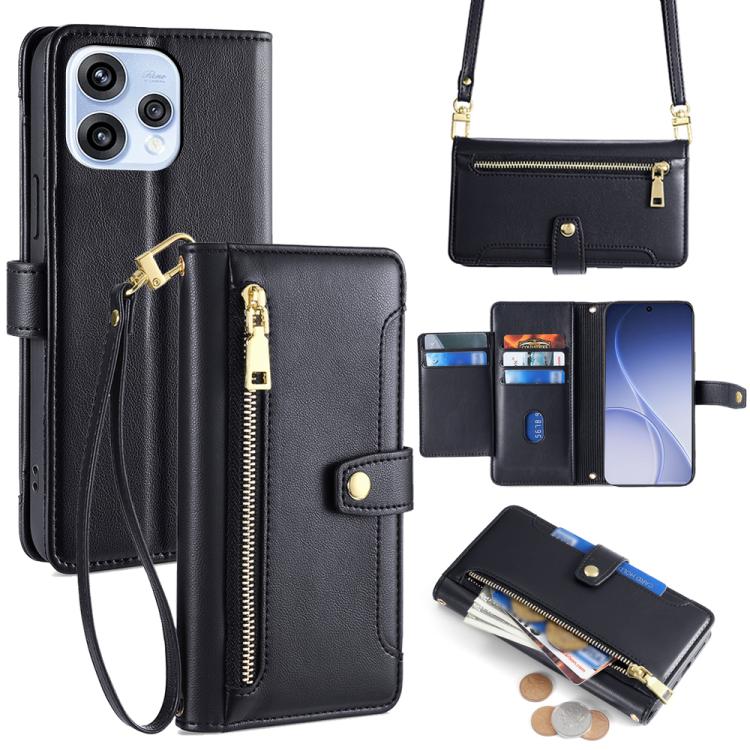 Sheep Texture Cross-body Zipper Wallet Leather Phone Case, For OPPO A6x 4G Global, For OPPO Reno15 5G Global, For OPPO Find X9 5G, For OPPO F31 5G