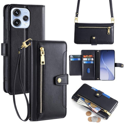 Sheep Texture Cross-body Zipper Wallet Leather Phone Case, For OPPO A6x 4G Global, For OPPO Reno15 5G Global, For OPPO Find X9 5G, For OPPO F31 5G