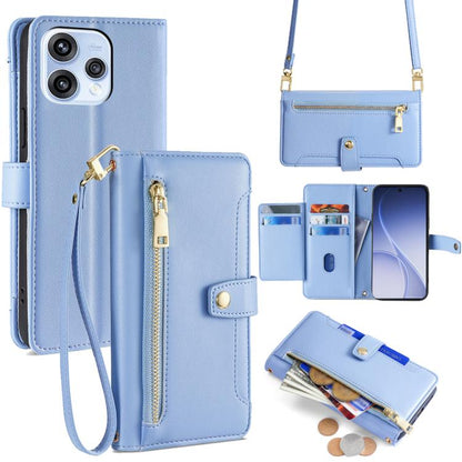 Sheep Texture Cross-body Zipper Wallet Leather Phone Case, For OPPO A6x 4G Global, For OPPO Reno15 5G Global, For OPPO Find X9 5G, For OPPO F31 5G