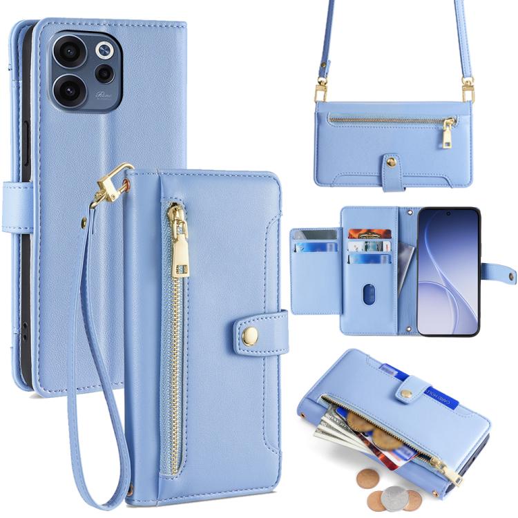Sheep Texture Cross-body Zipper Wallet Leather Phone Case, For OPPO Find X9s Pro 5G, For OPPO Find X9 Ultra 5G, For OPPO A6s 4G, For OPPO Reno15 F 5G