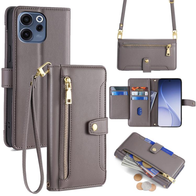 Sheep Texture Cross-body Zipper Wallet Leather Phone Case, For OPPO Find X9s Pro 5G, For OPPO Find X9 Ultra 5G, For OPPO A6s 4G, For OPPO Reno15 F 5G