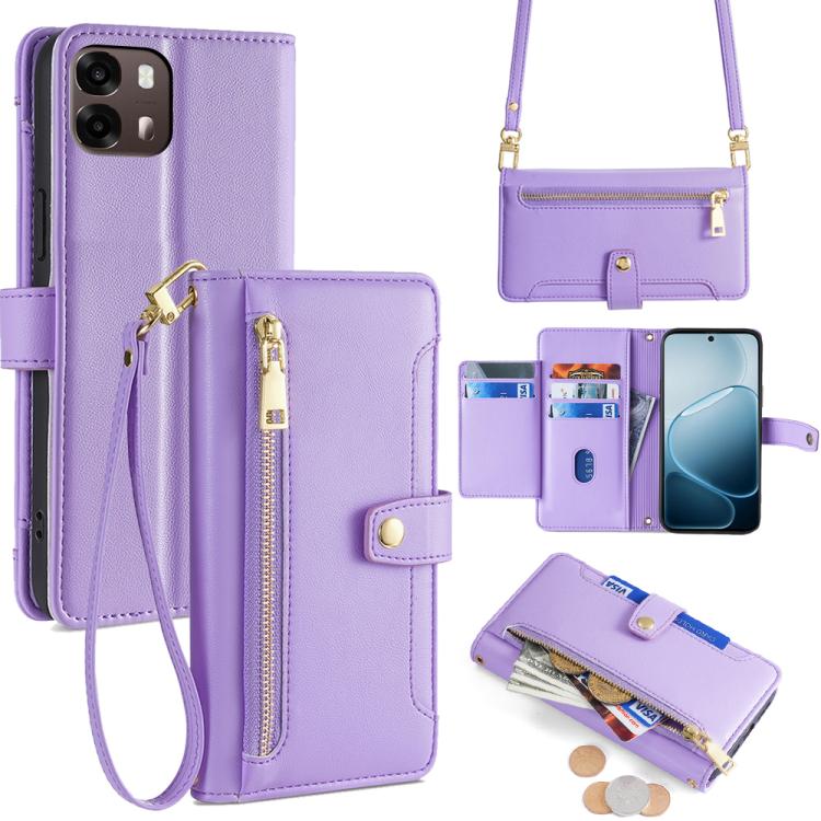 Sheep Texture Cross-body Zipper Wallet Leather Phone Case, For OPPO Find X9s Pro 5G, For OPPO Find X9 Ultra 5G, For OPPO A6s 4G, For OPPO Reno15 F 5G