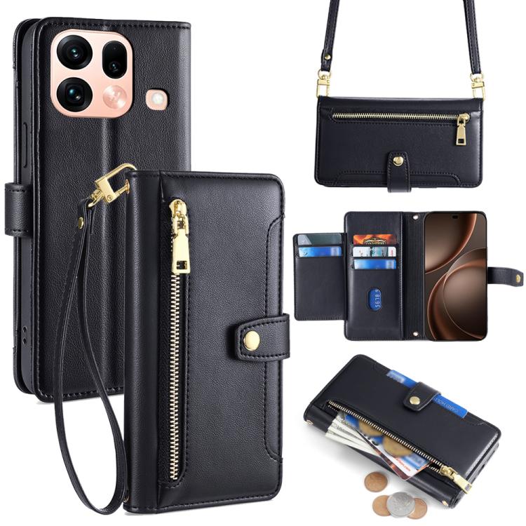 Sheep Texture Cross-body Zipper Wallet Leather Phone Case, For OPPO Find X9s Pro 5G, For OPPO Find X9 Ultra 5G, For OPPO A6s 4G, For OPPO Reno15 F 5G