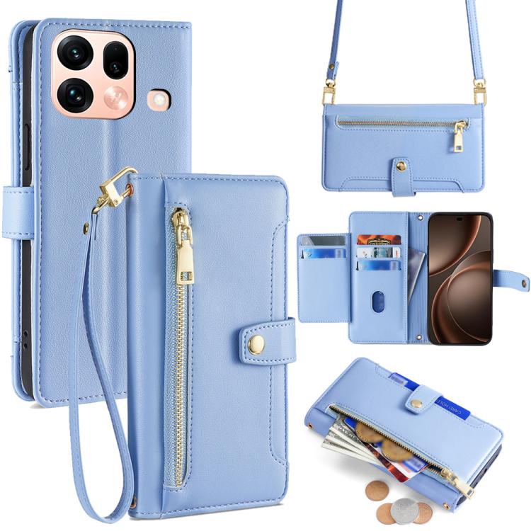 Sheep Texture Cross-body Zipper Wallet Leather Phone Case, For OPPO Find X9s Pro 5G, For OPPO Find X9 Ultra 5G, For OPPO A6s 4G, For OPPO Reno15 F 5G