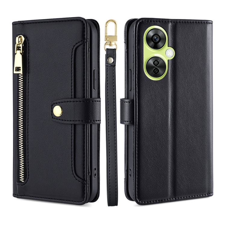 Sheep Texture Cross-body Zipper Wallet Leather Phone Case, For OnePlus Nord CE3 5G, For OnePlus Nord CE 3 Lite 5G