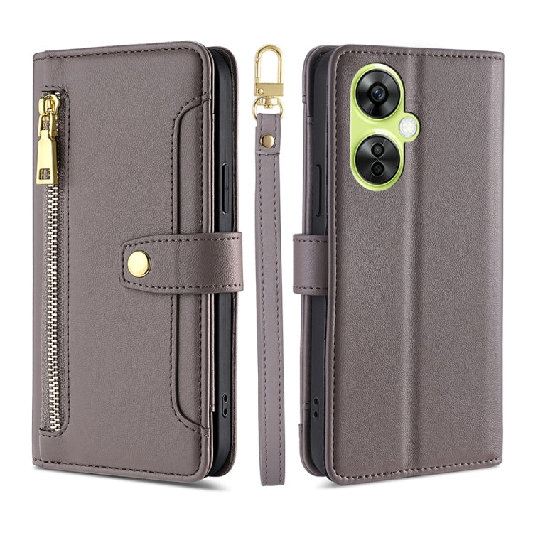 Sheep Texture Cross-body Zipper Wallet Leather Phone Case, For OnePlus Nord CE3 5G, For OnePlus Nord CE 3 Lite 5G