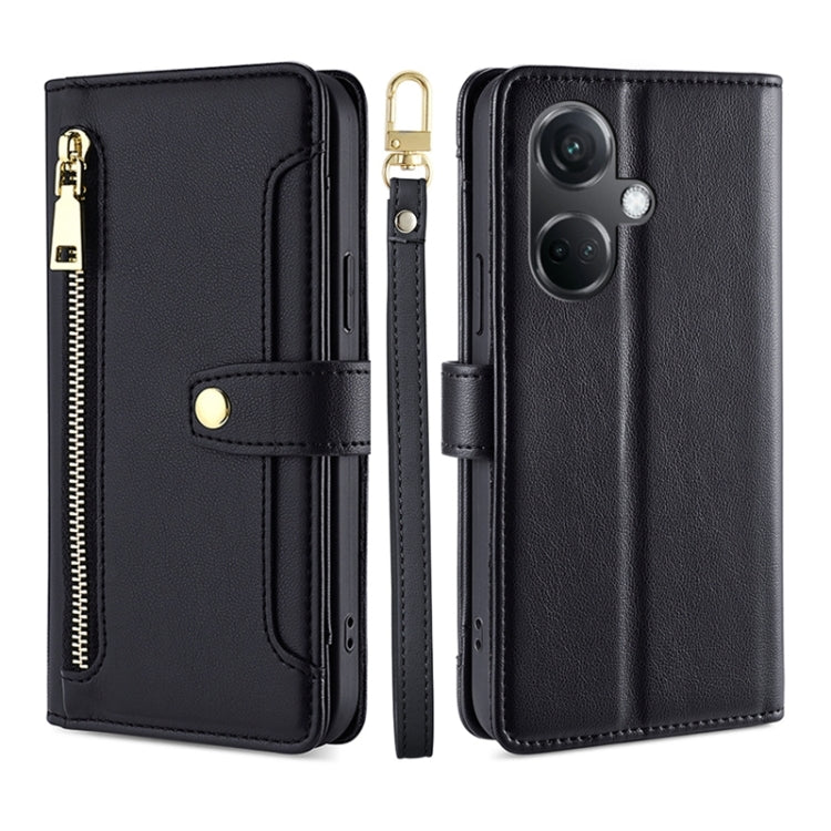 Sheep Texture Cross-body Zipper Wallet Leather Phone Case, For OnePlus Nord CE3 5G, For OnePlus Nord CE 3 Lite 5G