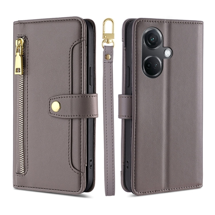Sheep Texture Cross-body Zipper Wallet Leather Phone Case, For OnePlus Nord CE3 5G, For OnePlus Nord CE 3 Lite 5G