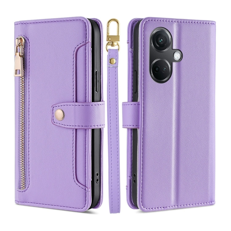 Sheep Texture Cross-body Zipper Wallet Leather Phone Case, For OnePlus Nord CE3 5G, For OnePlus Nord CE 3 Lite 5G