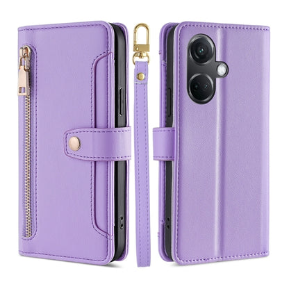 Sheep Texture Cross-body Zipper Wallet Leather Phone Case, For OnePlus Nord CE3 5G, For OnePlus Nord CE 3 Lite 5G