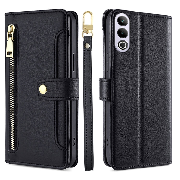 Sheep Texture Cross-body Zipper Wallet Leather Phone Case, For OnePlus Nord CE 4 Lite 5G, For OnePlus Ace 3V 5G, For OnePlus Nord CE4, For OnePlus Ace 2 Pro
