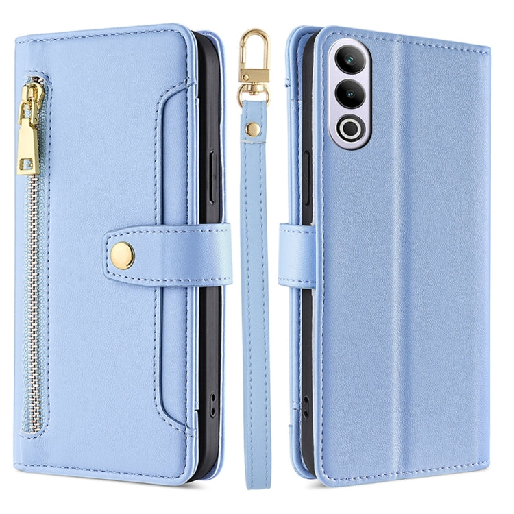 Sheep Texture Cross-body Zipper Wallet Leather Phone Case, For OnePlus Nord CE 4 Lite 5G, For OnePlus Ace 3V 5G, For OnePlus Nord CE4, For OnePlus Ace 2 Pro