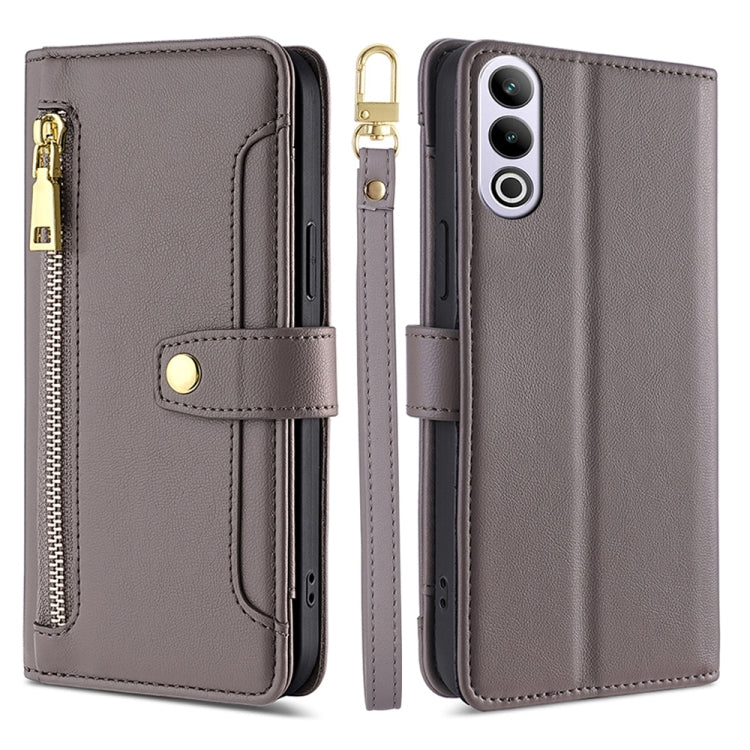 Sheep Texture Cross-body Zipper Wallet Leather Phone Case, For OnePlus Nord CE 4 Lite 5G, For OnePlus Ace 3V 5G, For OnePlus Nord CE4, For OnePlus Ace 2 Pro