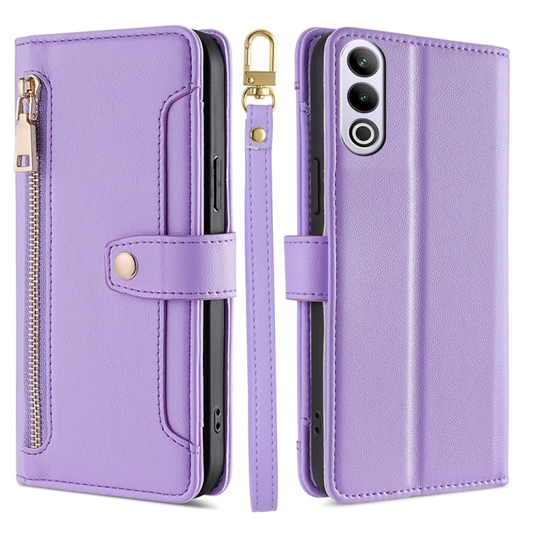 Sheep Texture Cross-body Zipper Wallet Leather Phone Case, For OnePlus Nord CE 4 Lite 5G, For OnePlus Ace 3V 5G, For OnePlus Nord CE4, For OnePlus Ace 2 Pro