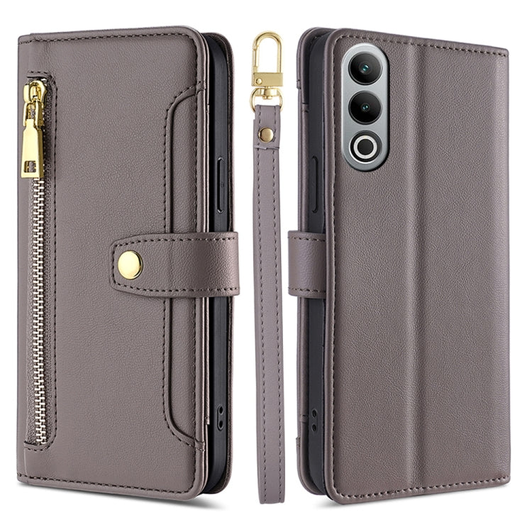 Sheep Texture Cross-body Zipper Wallet Leather Phone Case, For OnePlus Nord CE 4 Lite 5G, For OnePlus Ace 3V 5G, For OnePlus Nord CE4, For OnePlus Ace 2 Pro
