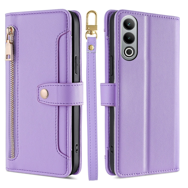 Sheep Texture Cross-body Zipper Wallet Leather Phone Case, For OnePlus Nord CE 4 Lite 5G, For OnePlus Ace 3V 5G, For OnePlus Nord CE4, For OnePlus Ace 2 Pro