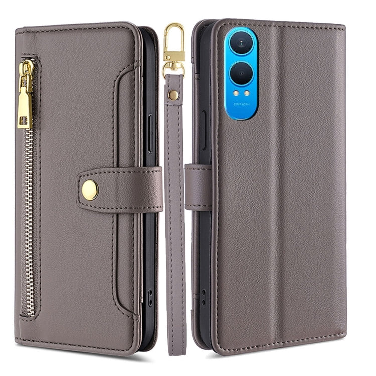 Sheep Texture Cross-body Zipper Wallet Leather Phone Case, For OnePlus Nord CE 4 Lite 5G, For OnePlus Ace 3V 5G, For OnePlus Nord CE4, For OnePlus Ace 2 Pro