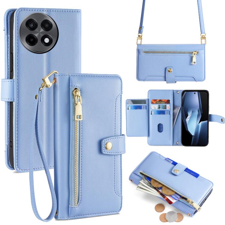 Sheep Texture Cross-body Zipper Wallet Leather Phone Case, For OnePlus Ace 5 Ultra / Nord 5, For OnePlus Ace 5 Racing / Nord CE5, For OnePlus Ace 5 / 5 Pro, For OnePlus Ace 3 Pro 5G