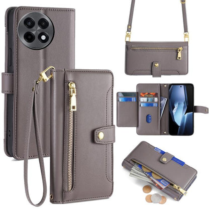 Sheep Texture Cross-body Zipper Wallet Leather Phone Case, For OnePlus Ace 5 Ultra / Nord 5, For OnePlus Ace 5 Racing / Nord CE5, For OnePlus Ace 5 / 5 Pro, For OnePlus Ace 3 Pro 5G