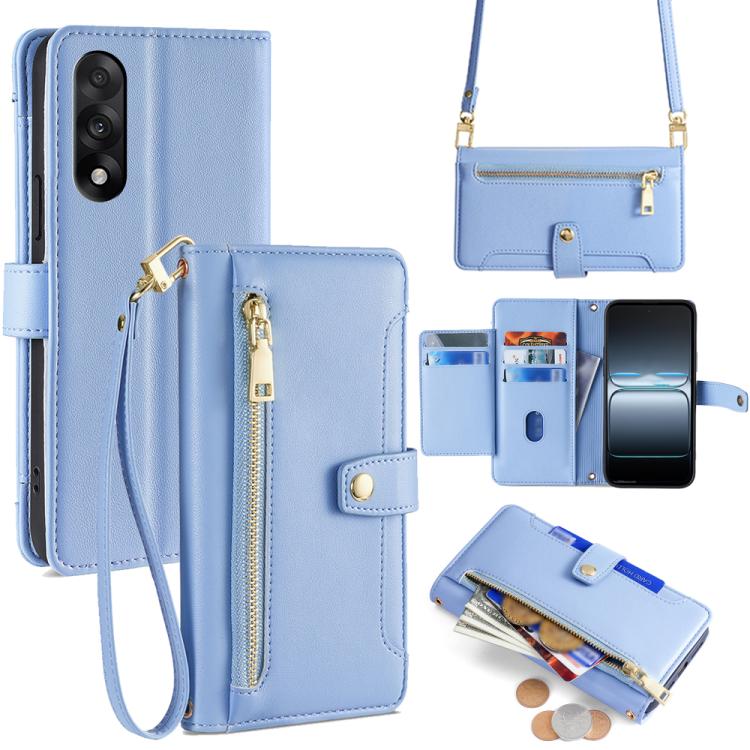 Sheep Texture Cross-body Zipper Wallet Leather Phone Case, For OnePlus Ace 5 Ultra / Nord 5, For OnePlus Ace 5 Racing / Nord CE5, For OnePlus Ace 5 / 5 Pro, For OnePlus Ace 3 Pro 5G