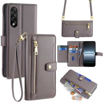 Sheep Texture Cross-body Zipper Wallet Leather Phone Case, For OnePlus Ace 5 Ultra / Nord 5, For OnePlus Ace 5 Racing / Nord CE5, For OnePlus Ace 5 / 5 Pro, For OnePlus Ace 3 Pro 5G