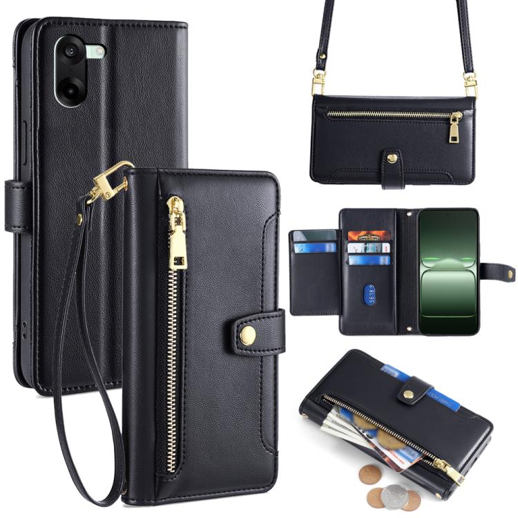 Sheep Texture Cross-body Zipper Wallet Leather Phone Case, For OnePlus Ace 5 Ultra / Nord 5, For OnePlus Ace 5 Racing / Nord CE5, For OnePlus Ace 5 / 5 Pro, For OnePlus Ace 3 Pro 5G