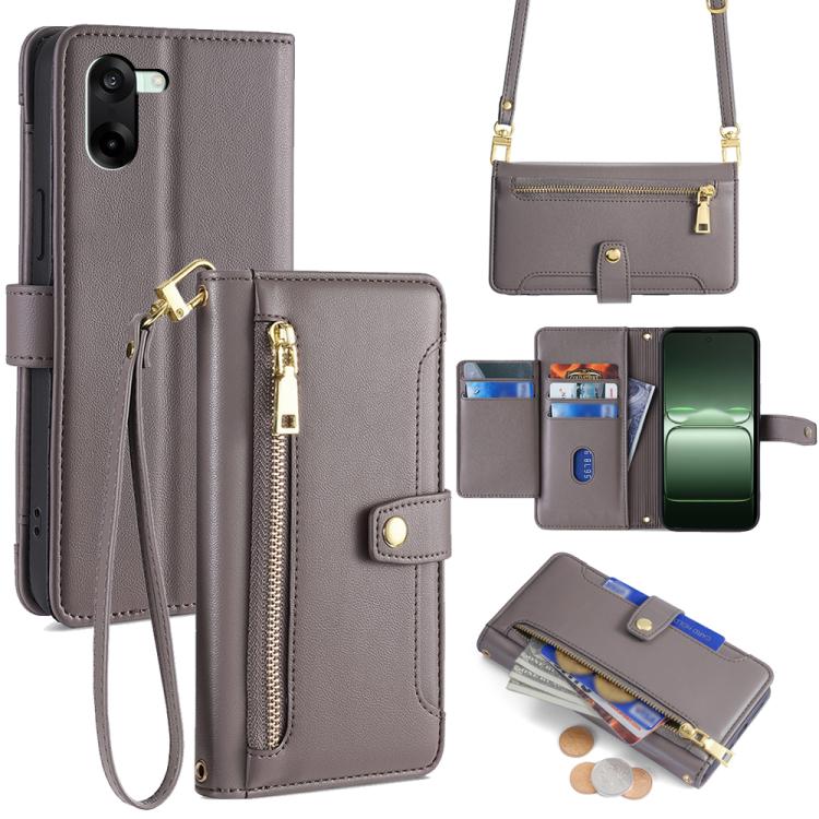 Sheep Texture Cross-body Zipper Wallet Leather Phone Case, For OnePlus Ace 5 Ultra / Nord 5, For OnePlus Ace 5 Racing / Nord CE5, For OnePlus Ace 5 / 5 Pro, For OnePlus Ace 3 Pro 5G