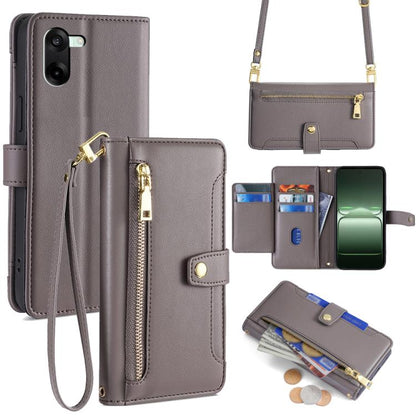 Sheep Texture Cross-body Zipper Wallet Leather Phone Case, For OnePlus Ace 5 Ultra / Nord 5, For OnePlus Ace 5 Racing / Nord CE5, For OnePlus Ace 5 / 5 Pro, For OnePlus Ace 3 Pro 5G