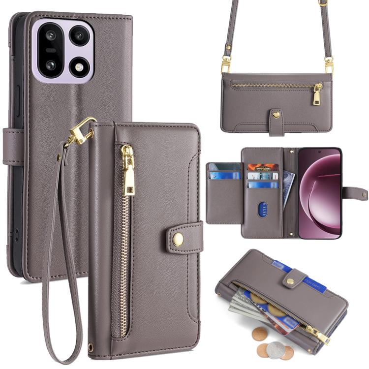 Sheep Texture Cross-body Zipper Wallet Leather Phone Case, For OnePlus 15T 5G, For OnePlus Turbo 6 / 6V, For OnePlus Ace 6, For OnePlus 15 5G