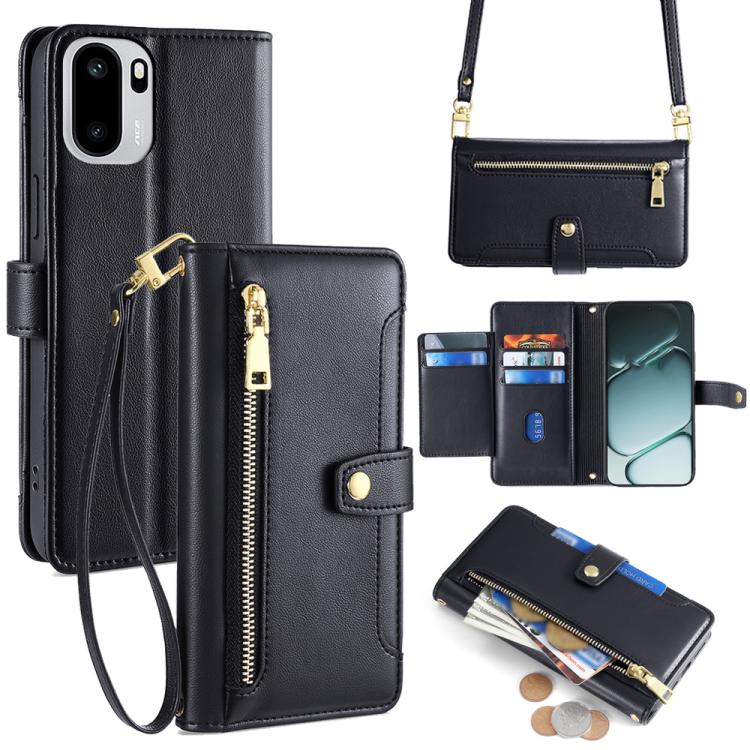 Sheep Texture Cross-body Zipper Wallet Leather Phone Case, For OnePlus 15T 5G, For OnePlus Turbo 6 / 6V, For OnePlus Ace 6, For OnePlus 15 5G
