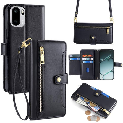 Sheep Texture Cross-body Zipper Wallet Leather Phone Case, For OnePlus 15T 5G, For OnePlus Turbo 6 / 6V, For OnePlus Ace 6, For OnePlus 15 5G