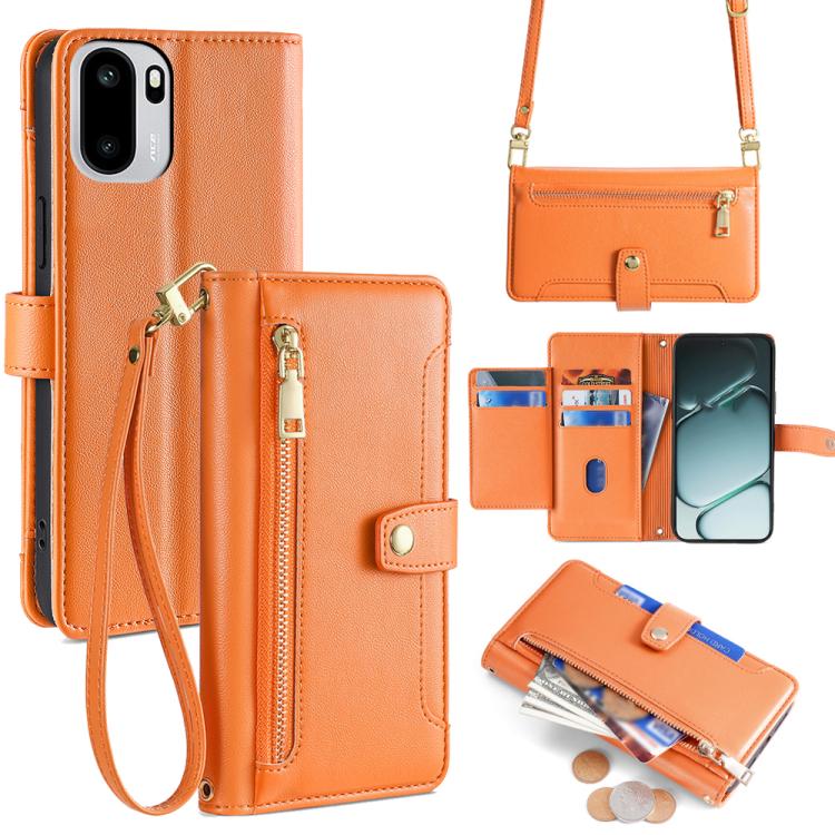Sheep Texture Cross-body Zipper Wallet Leather Phone Case, For OnePlus 15T 5G, For OnePlus Turbo 6 / 6V, For OnePlus Ace 6, For OnePlus 15 5G