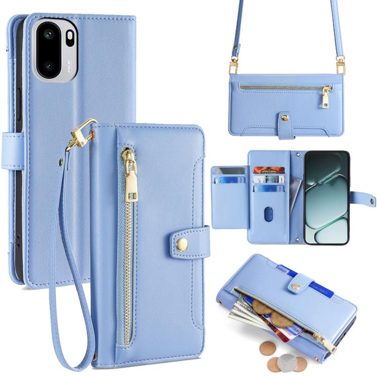 Sheep Texture Cross-body Zipper Wallet Leather Phone Case, For OnePlus 15T 5G, For OnePlus Turbo 6 / 6V, For OnePlus Ace 6, For OnePlus 15 5G