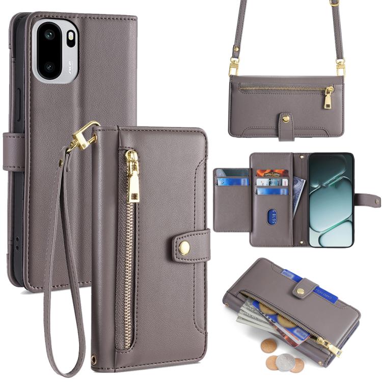 Sheep Texture Cross-body Zipper Wallet Leather Phone Case, For OnePlus 15T 5G, For OnePlus Turbo 6 / 6V, For OnePlus Ace 6, For OnePlus 15 5G