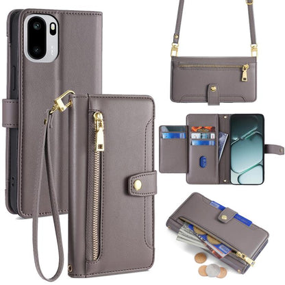 Sheep Texture Cross-body Zipper Wallet Leather Phone Case, For OnePlus 15T 5G, For OnePlus Turbo 6 / 6V, For OnePlus Ace 6, For OnePlus 15 5G