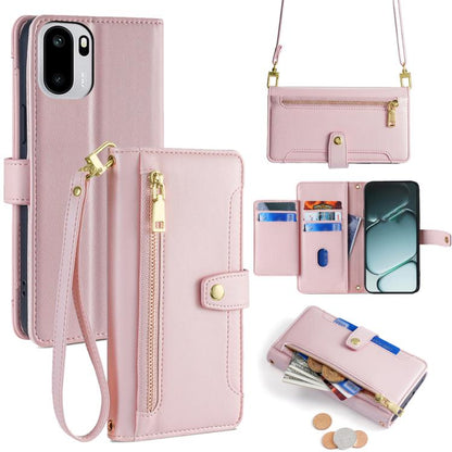 Sheep Texture Cross-body Zipper Wallet Leather Phone Case, For OnePlus 15T 5G, For OnePlus Turbo 6 / 6V, For OnePlus Ace 6, For OnePlus 15 5G