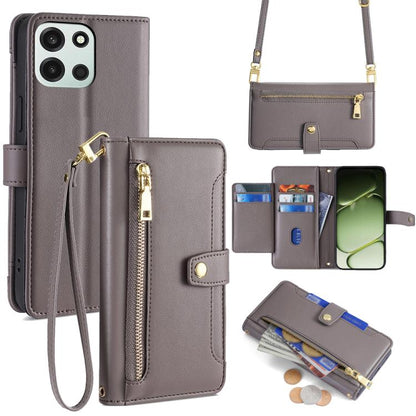 Sheep Texture Cross-body Zipper Wallet Leather Phone Case, For OnePlus 15T 5G, For OnePlus Turbo 6 / 6V, For OnePlus Ace 6, For OnePlus 15 5G
