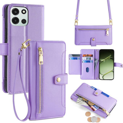 Sheep Texture Cross-body Zipper Wallet Leather Phone Case, For OnePlus 15T 5G, For OnePlus Turbo 6 / 6V, For OnePlus Ace 6, For OnePlus 15 5G
