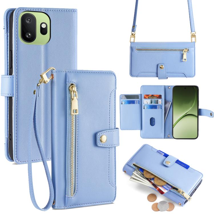 Sheep Texture Cross-body Zipper Wallet Leather Phone Case, For OnePlus 15T 5G, For OnePlus Turbo 6 / 6V, For OnePlus Ace 6, For OnePlus 15 5G