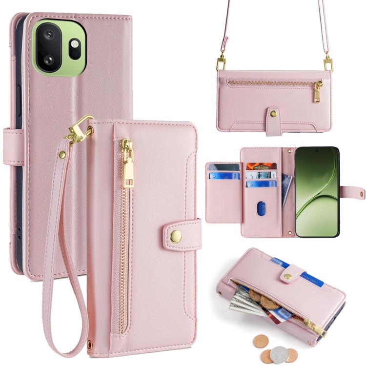 Sheep Texture Cross-body Zipper Wallet Leather Phone Case, For OnePlus 15T 5G, For OnePlus Turbo 6 / 6V, For OnePlus Ace 6, For OnePlus 15 5G