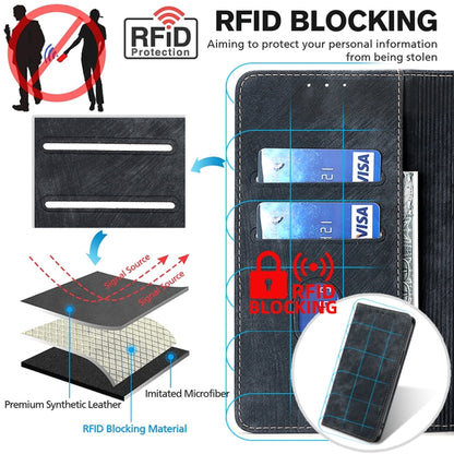 RFID Anti-theft Brush Magnetic Leather Phone Case, For OPPO Reno10 Pro+ 5G, For OPPO A1 5G, For OPPO A79 5G