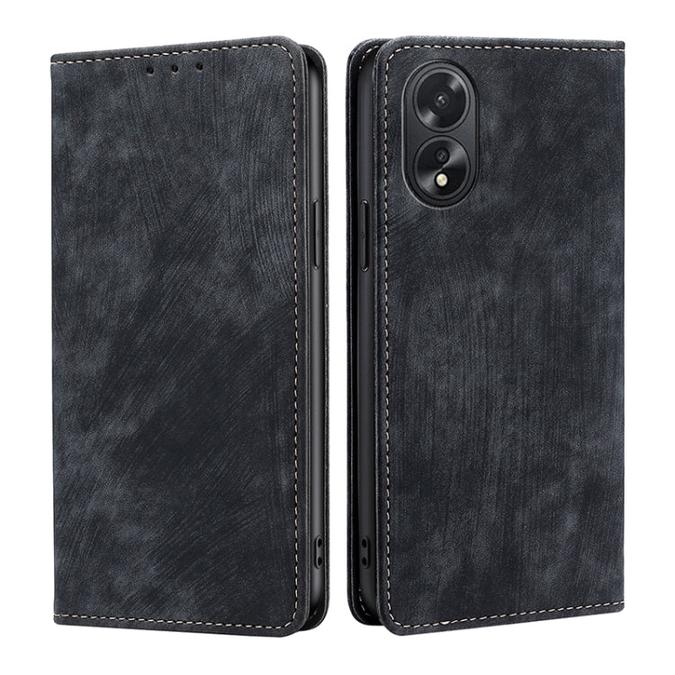 RFID Anti-theft Brush Magnetic Leather Phone Case, For OPPO Reno11 F 5G, For OPPO Find X7 5G, For OPPO Find X7 Ultra 5G, For OPPO A38 4G / A18 4G