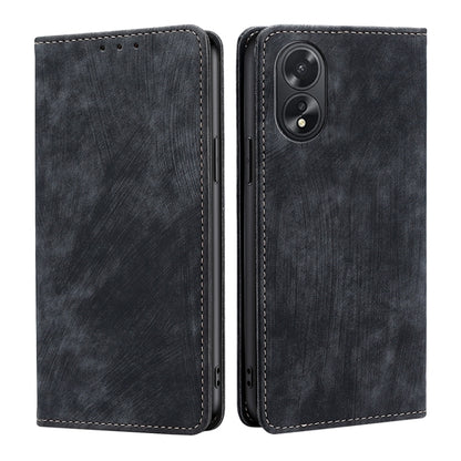 RFID Anti-theft Brush Magnetic Leather Phone Case, For OPPO Reno11 F 5G, For OPPO Find X7 5G, For OPPO Find X7 Ultra 5G, For OPPO A38 4G / A18 4G