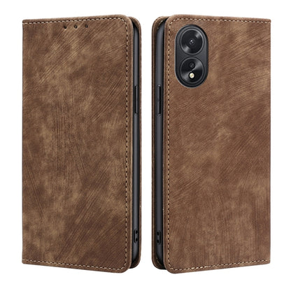 RFID Anti-theft Brush Magnetic Leather Phone Case, For OPPO Reno11 F 5G, For OPPO Find X7 5G, For OPPO Find X7 Ultra 5G, For OPPO A38 4G / A18 4G